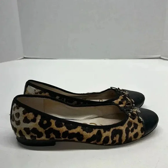 Sam Edelman Sara Ballet Flats Pony Hair Cap Toe Leather Slip On Shoes Size 7 - Picture 4 of 12